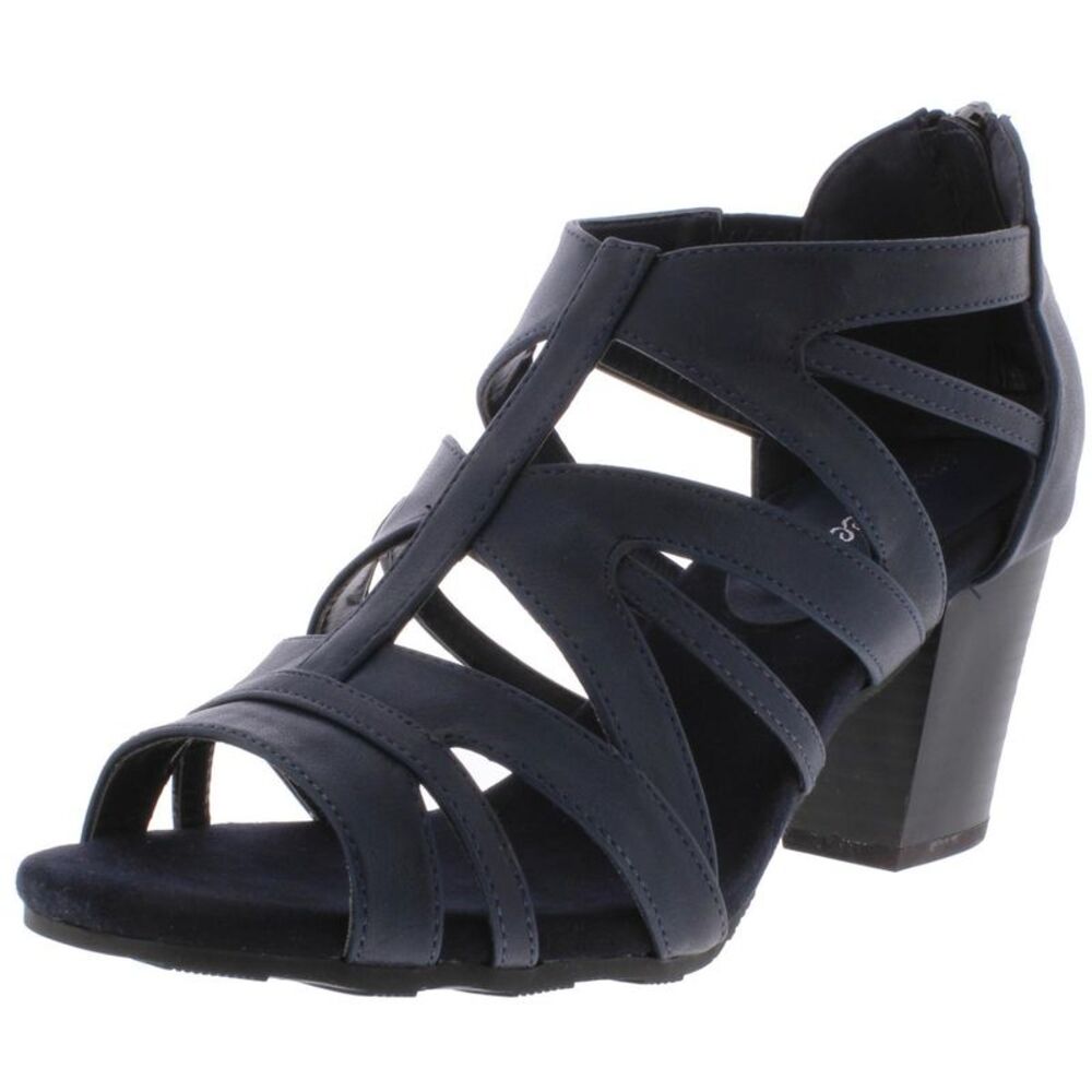 Easy Street Navy Strappy Heeled Sandals